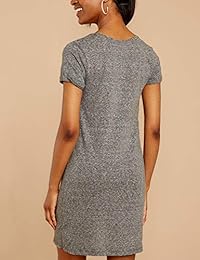 Blooming Jelly vestido de manga corta para mujer, cuello en V, suelto, liso, con nudo