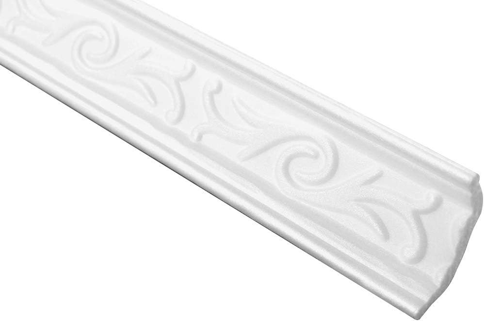 Ornamental Profile Polystyrolleiste Corner bar Decor Stuck hexim 40x40mm M-13 - White, 20 Meter/10 Strips