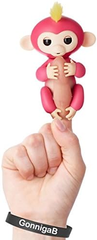 Interactive Finger Monkey, Baby Monkey Toy, Magic Monkey Finger Puppets for Boys &amp; Girls, Pets for Sale, Release Stress, Pink with Yellow Hair - Christmas Gift