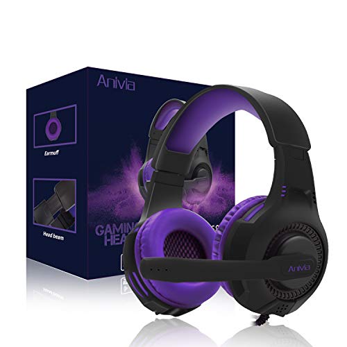 #LightningDeal PS4 Headset PC Gaming Headsets for Xbox One - AH68 3.5mm Wire Over Ear Headphone with Mic, Volume Control, Noise Isolating for Playstation4, Laptop, Nintendo Switch, Wii, PSP, MP3, Smartphones, Tablet