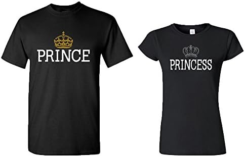 CRAZYDAISYWORLD Prince & Princess Matching Couple T-Shirts