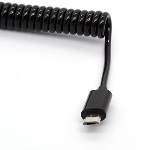 Coiled Micro USB to Mini USB Adapter Cable Spring Micro USB B male to Mini USB 5 Pin Male Converter Code 3FT 1M