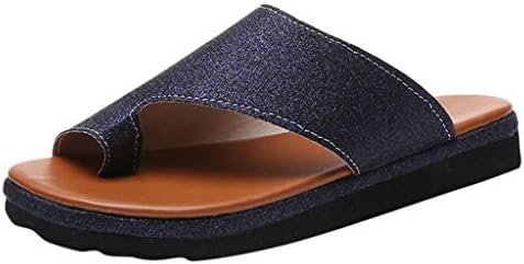 Peigen Women's Flat Shoes Slippers Sandals,Roman Open Toe Ankle Beach Shoes,Basic Slip-on Casual Fashion Sandal Shoes,PU Rubber Material