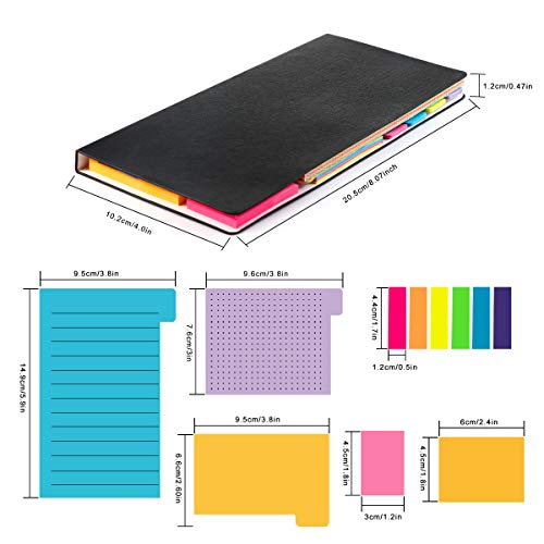 Sticky Notes by LE Papillion (386pcs), Prioritize Divider Sticky Notes Bundle Set with Color Coding - 60 Ruled Lined (3.8x5.9), 48 Dotted (3x3.8), 48 Blank(2.6x3.8), 40 Orange & Pink,150 Index Tabs