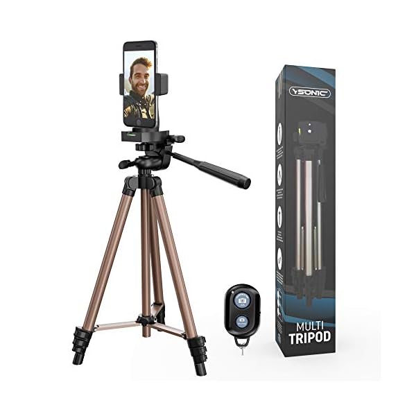Handy Stativ Bronze Eloxiert - Selfie Stativ - Leichtes Kamera-Dreibeinstativ mit Bluetooth-Fernbedienung, 360 Grad…