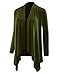 AMORE ALLFY Women's Long Sleeve Flowy Open Cardigan Dark Olive XXX-Large