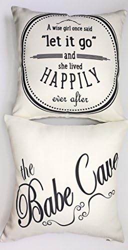 Babe cave-let it go funny ivory Throw Pillow