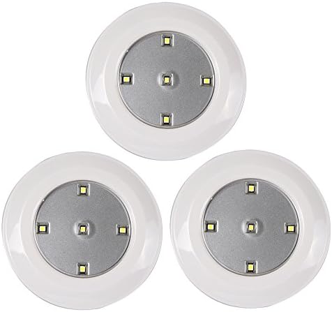 MADKING LED Wireless Puck Lights Battery Powered 3528SMD LED Chip Stick Anywhere, Warm White, 3-Pack