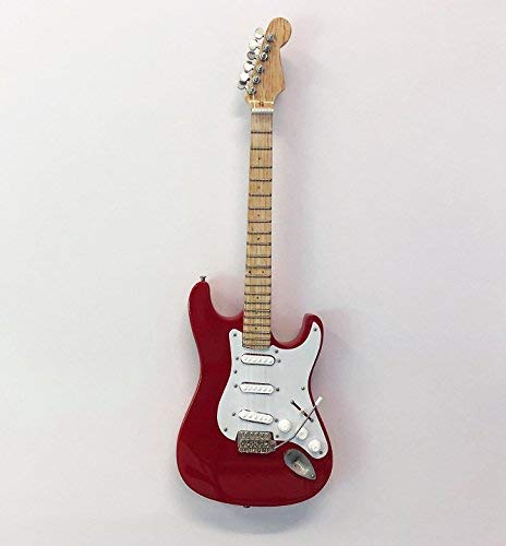 Axman Eric C (Cream): Torino Red Guitar - Miniature Guitar Replica - Music Gifts - Handmade Ornamental 1/4 Scale - Includes a Display Box, Name Tag and Miniature Guitar Stand
