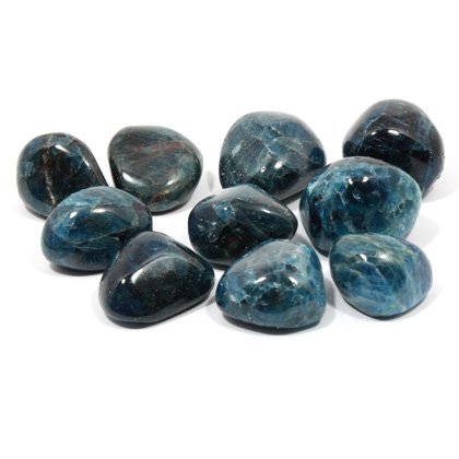 Blue apatite extra grade tumble stone (20-25mm) - singl…