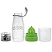 The Real Zeal Infüse Flip-Top BPA Free Water Bottle with Fruit Chamber and Integrated Juicer, White/Green, 24 oz