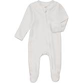 Aablexema Baby Pajamas Organic Cotton Zipper Outfit Newborn Infant One-Piece Footies with Mitten Cuffs