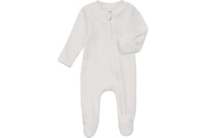 Aablexema Organic Cotton Baby Footie Pajamas with Mittens Newborn Soft Zip Sleeper