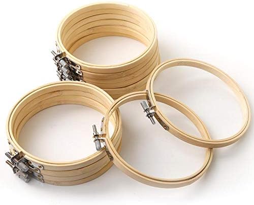 12 Pieces 5 Inch Round DIY Embroidery Hoops, Bulk Wholesale Bamboo Circle Cross Stitch Ring for Handy Needlework Craft Sewing Round DIY Tools