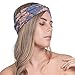 OSATTIA 4 Pack Women Boho Headband Floral Style Knot Bohemian Hairwrap Flower Printing Twisted Criss Cross Stretchy Hairband