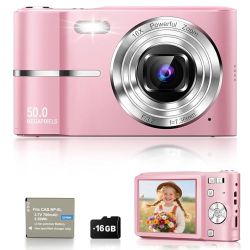 EJXHKNF Digital Camera 50MP FHD 1080P 16X Zoom