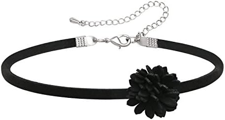Women's Classic Black Velvet Choker Necklace for Girls Gothic Tattoo Flower Pendant Adjustable Necklace Choker Set Jewelry Gift