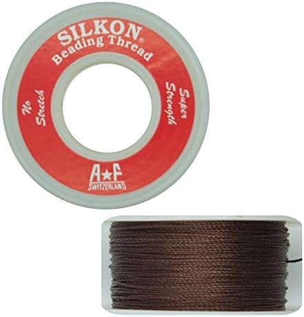 Silkon Bead Stringing Cord Size #2 Tiger Eye Brown - 20 yard spool. Made in Switzerland
