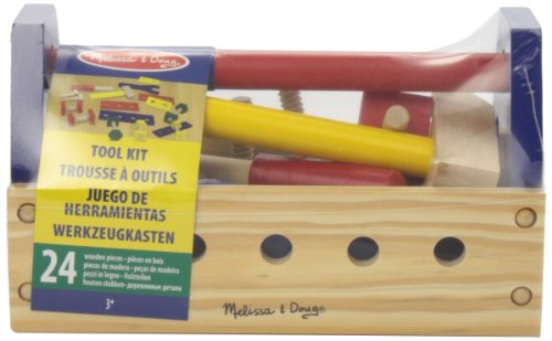 Melissa & Doug Take-Along Tool Kit Wooden Construction Toy (24 pcs)