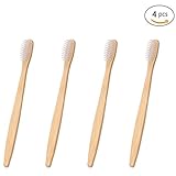 Bamboo Toothbrush Natural Wooden ECO Friendly Toothbrush Made with Bamboo Charcoal Infused Soft Bristles 4 Pcs (4)