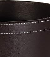 Osco Faux Leather Waste Bin 12 Litre Round Desk Office Bathroom Brown view 4