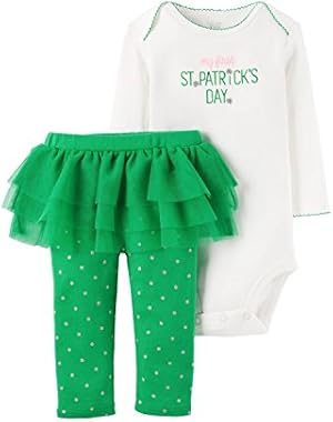 Just One You by Carter's Baby Girl's My First St Patrick's Day Bodysuit and Pants with Tutu Set