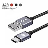USB Type C Cable, BlitzWolf 3.3ft Braided Reversible USB 2.0 to USB-C Data and Charger Cord for Nexus 5X 6P, OnePlus 2, Nokia N1, Xiaomi 4C, Zuk Z1, Apple Macbook (3.3ft Black)