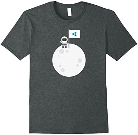 Mens Ripple To The Moon! | Astronaut Graphic XRP Flag T-Shirt Medium Dark Heather