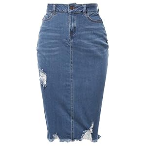 Women’s Slim Fit Knee Length  Denim Jean Pencil Skirt www.denim.fit 2