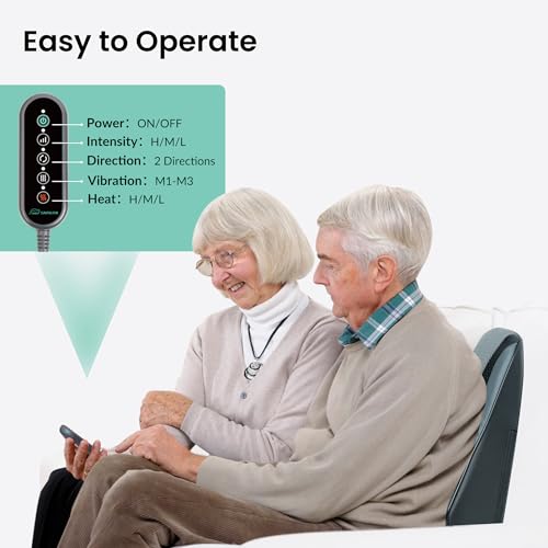 Snailax Shiatsu Lower Back Neck Massager with Heat, Back Massager for Deep Tissue, 3D Kneading Massage Pillow for Neck Shoulder Legs, Birthday Gifts for Men Women