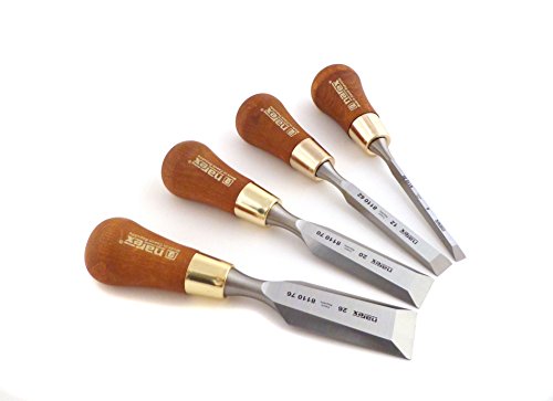 Narex Czech Steel 4 piece set 6 mm (1/4") , 12 mm (1/2") , 20 mm 11/16") , 26 mm (1 1/16") Butt Woodworking Chisels