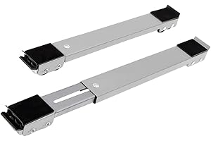 Suporte com Rodinhas Movel Ajustável Telescópico para Geladeira Fogão Máquina de Lavar Móveis Pesados até 200kgs Base Antiderrapante Estrutura Reforçada Portátil Deslizante Silencioso Versátil Durável