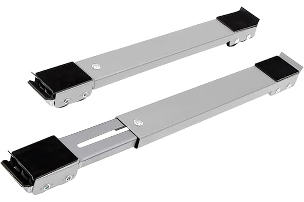 Suporte com Rodinhas Movel Ajustável Telescópico para Geladeira Fogão Máquina de Lavar Móveis Pesados até 200kgs Base Antiderrapante Estrutura Reforçada Portátil Deslizante Silencioso Versátil Durável