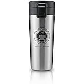 Stainless Steel Travel Coffee Mug 16oz,Vacuum Insulated Double Wall Tumbler with Leak-Proof Lid,Spill-Proof Hot & Cold Drinks Cup for Travel,Office & Camping BPA-Free,Reusable Thermal Mug Silver