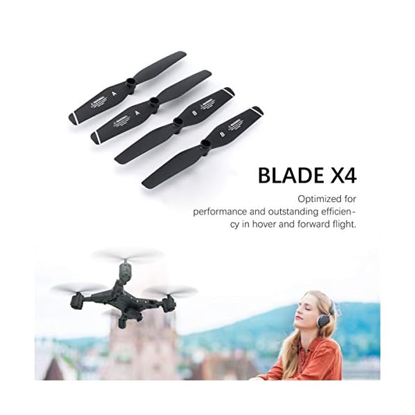 Monlladek Propeller, 4 Stück Rc Hubschrauber Propeller Cw CCW Requisitenblätter für S167 Rc Drohnen Set (Schwarz) – Bild 5