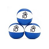 KickFire Hydras Juggling Balls 6 Panel Leather Juggling Equipment for Beginners & Professionals | Fits of Hands | Set of 3 Blue White