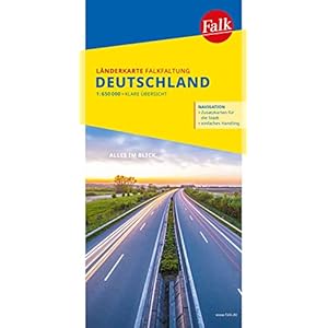 Falk Länderkarte Deutschland FalkFaltung 1:650 000: NAVIGATION / Zusatzkarten für die Stadt / einfaches Handling Landkaart – 19 april 2021