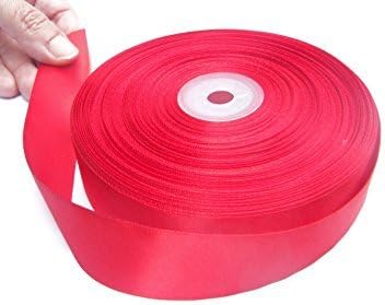 19 Yards Double Face Satin Ribbon Roll, 1-Inch (Red)