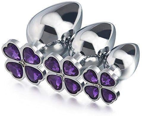 DongZW 3pcs Luxury Gem Jeweled Design Stainless Steel Plug Anales (Pink)