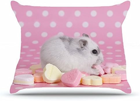 Standard Pillowcase 20 x 26 Inches Cotton Pillowcases Decorative Pillow Cover Case with Hidden Zipper Decor Cushion Covers - Animals hamster Jungar Pearl meal sweet delicacy heart Hearts peas pink For