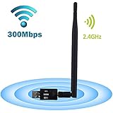 USB WiFi Adapter, LOTEKOO 300Mbps Wireless Network Card Adapter Wifi Dongle with 5dBi Antenna for Desktop Laptop PC Windows 10 8 7 MAC OS