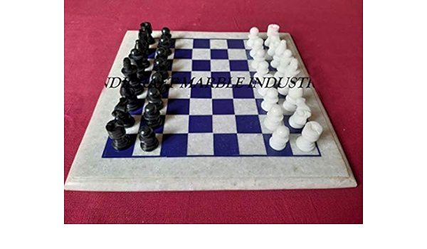 Amazon Com Handmade Marble Chess Board And Coins Blue White Blocks With Black White Chess Coins Chess Piece Names Chess Unblocked Chess Players Shout Crossword Clue Handmade Products