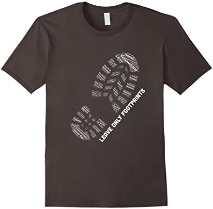 Mens National Parks Boot Print Shirt Listing All National Parks 2XL Asphalt