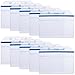 10 Pack Horizontal Extra Thick Clear ID Badge Holder Card Holder with Resealable Zip for Multiple Cards (Vinyl PVC) by Wisdompro - Blue Zip (4-3/8