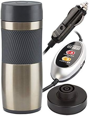 Electric Heating Cup/Heated Travel Mug Portable, Insulation Cup Boiling Water, Car Coffee Mug Stainless Steel 12V,Gold