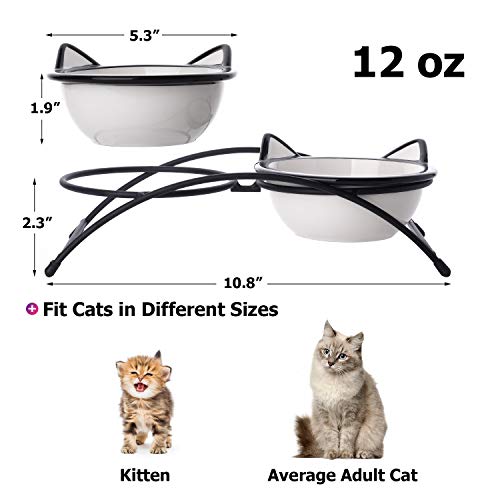 Y YHY Cat Food Bowls, Raised Cat Bowls for Food and Water,Ceramic