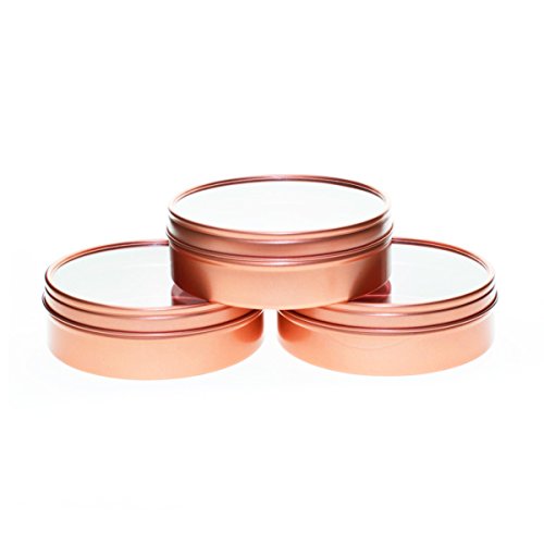 Mimi Pack 8 oz Tins 24 Pack of Shallow Window Top Round Tin Containers with Lids For Cosmetics, Party Favors, Gifts and Food Storage (Rose Gold) - Thumbnail 2