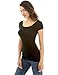 PattyBoutik Women Shadow Stripe Raglan Short Sleeve Knit Top (Black Medium)