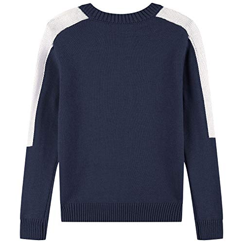 Adory Sweety Tops Thick Warm Sweater for Kids Baby Boy Toddler Adorable Cute Crew Neck Jacquard with Snow Flake Long Sleeve Pullover for Chrismas (Navy, 14Y)