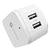 Fast Charging Travel Wall Charger - Syncwire 31W/6A 2-Port USB Plug with US UK EU Adapter for Apple iPhone X / 8/7 / 6s / Plus / 6/5 /SE iPad, Samsung Galaxy S Series, Note Series & more -White